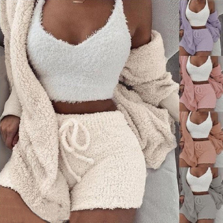 3pcs Long Sleeve Crop Tank Top Set