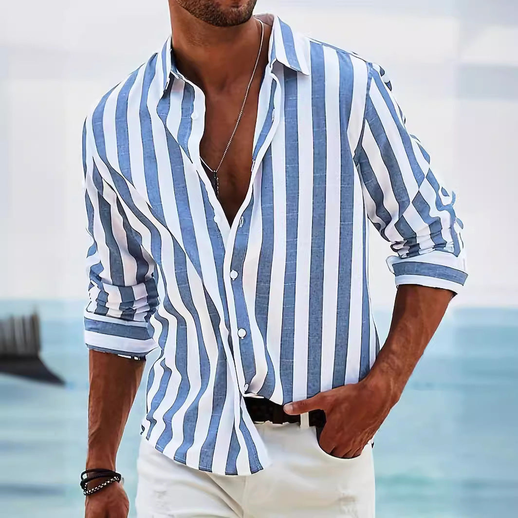 Striped Casual Loose Long-Sleeve Shirt