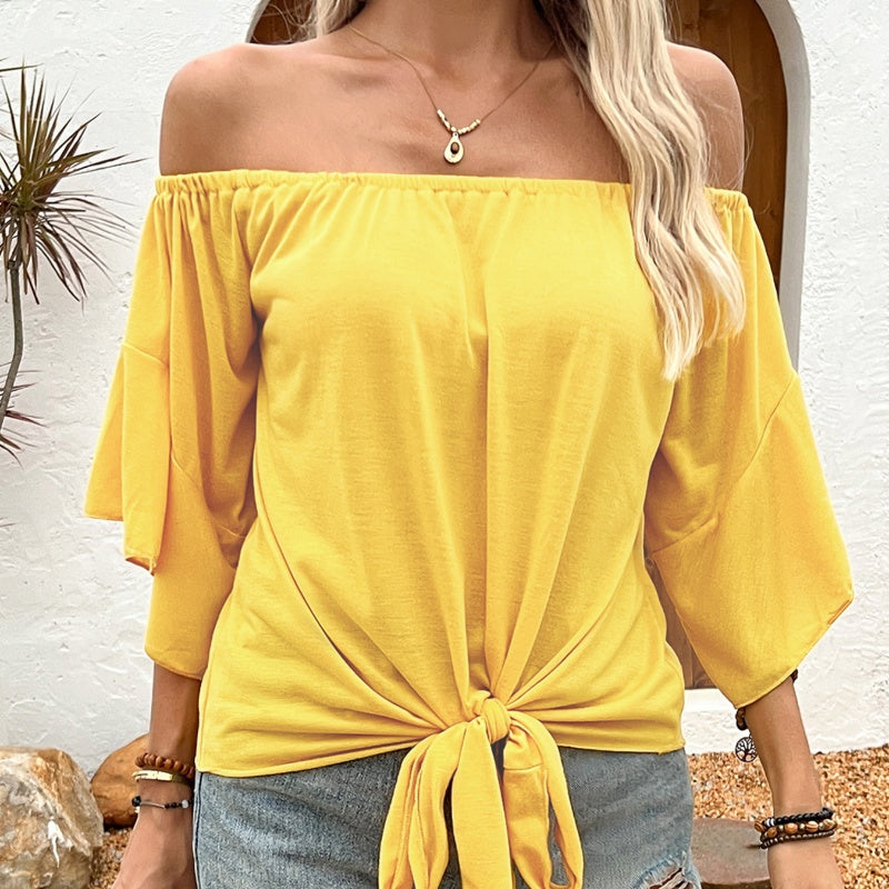 Off-Shoulder Solid Color Top
