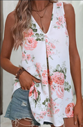 Floral Print V-Neck Tank Top