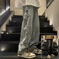 Star Embroidery Straight Casual Men Jeans