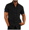 Men's Short-Sleeve Solid Casual Shirt