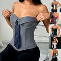 Y2K Faux-Tied Bandeau Top